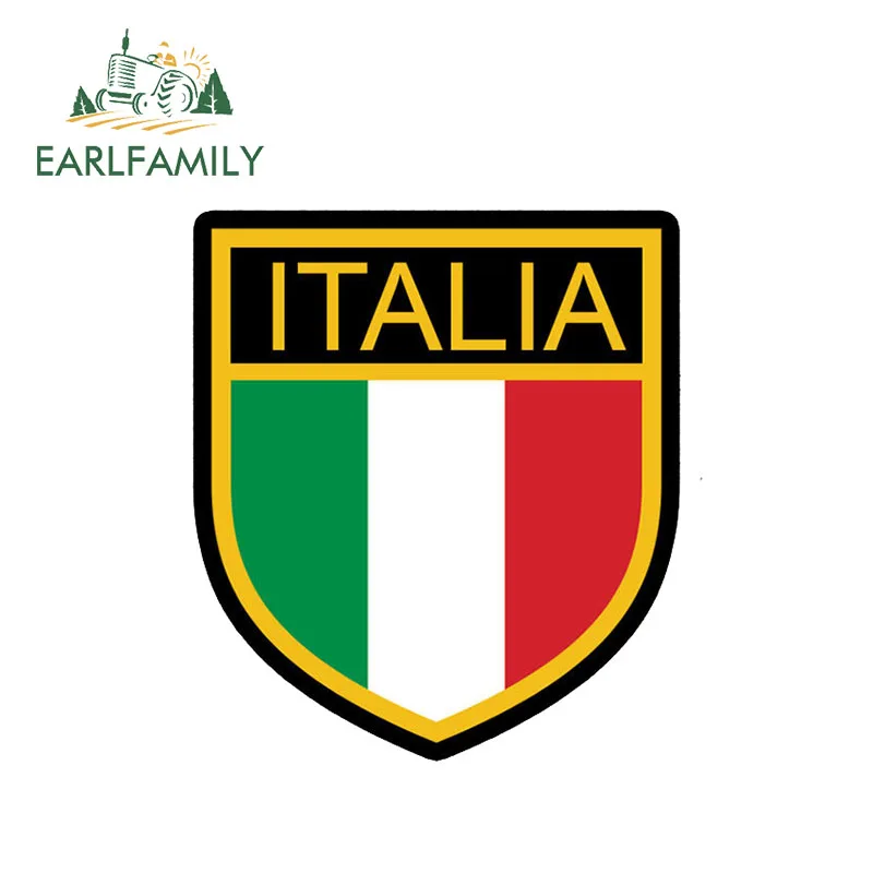 EARLFAMILY 13cm x 12cm Car Styling ITALY Decal Vinyl Sticker Italia Antique Retro Car Shield Flag Waterproof Car Stickers