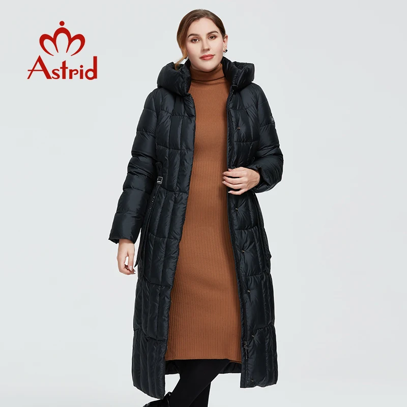 Astrid 2022 New Winter Women\'s coat women long warm parka Plaid fashion thick Jacket hooded large sizes female clothing 9546