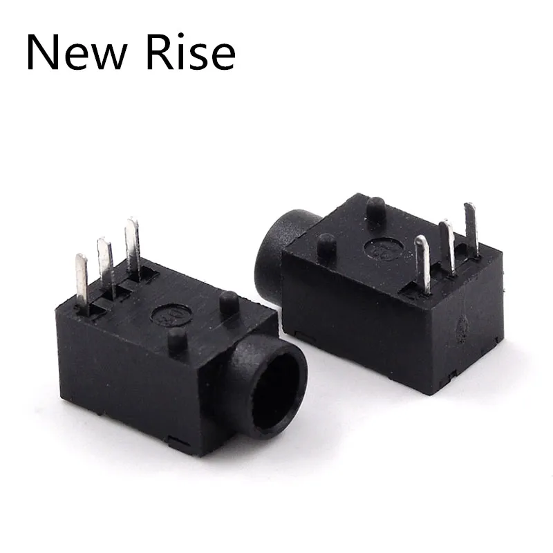 10Pcs DC Power Jack Socket Connector DC003 3.5x1.35mm 3pin 5V 1A DC-003A 3.5*1.3mm Round Hole