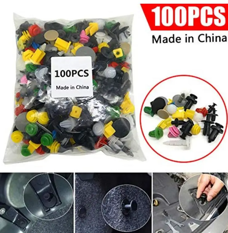 100pcs Universal Mixed Clips Car-styling Auto accessories For Volkswagen VW Bora Golf 3 4 Passat 3BG Polo SB6