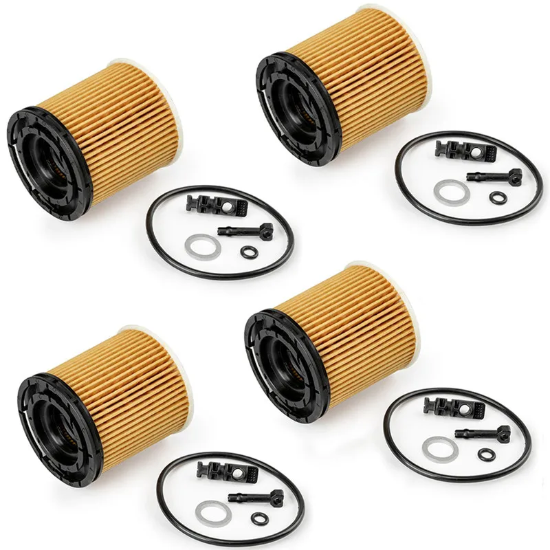 4PCS New Oil Filter w/Seals OEM # 26350-2M000 For Hyundai Elantra 1.5L For KIA K3 Rio 1.6L Engine Repair 263502M000 26350 2M000