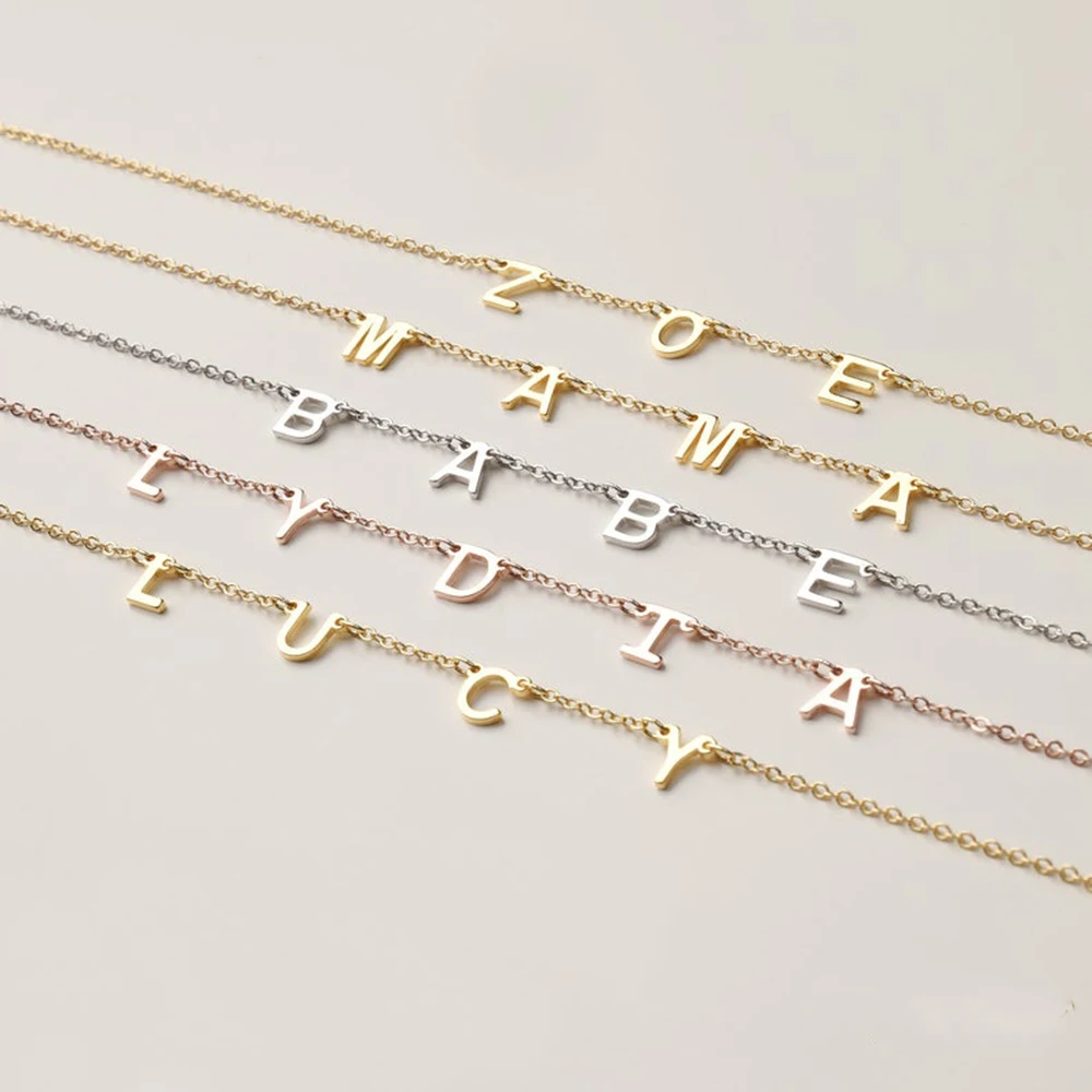 Customized Initial Necklace, Exquisite Clavicle Chain, Ladies Stainless Steel Number Pendant Jewelry