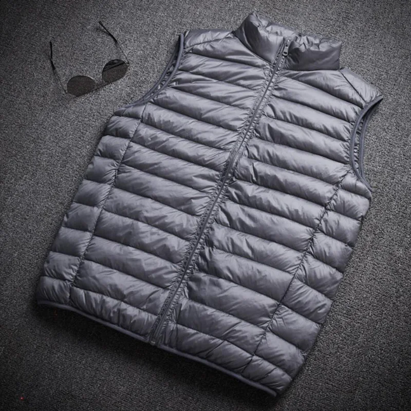 Plus Kích Thước Xuống Áo Vest Siêu Mỏng Nhẹ Lông Vũ Nam Nam Lớn Áo Mùa Đông Áo Vest Nam 5xl 6xl 7XL