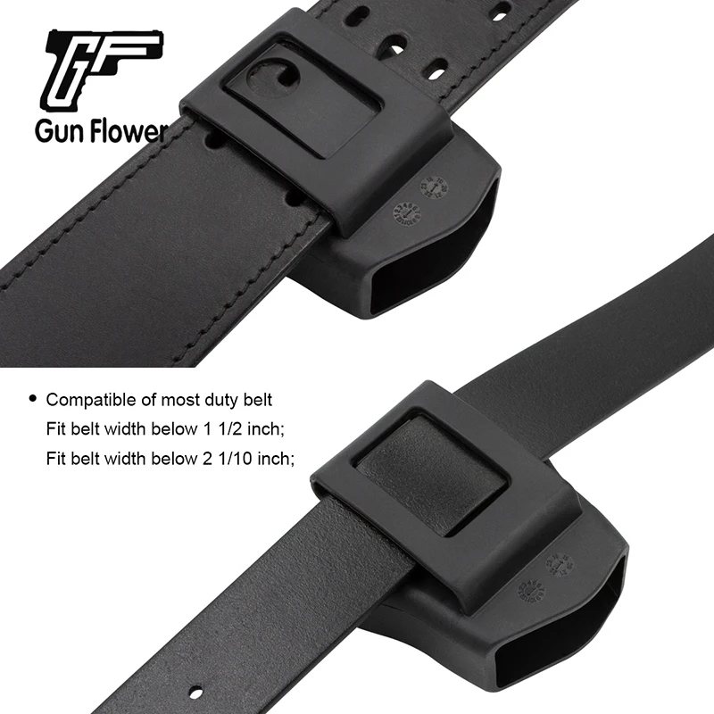 Gun&Flower Polymer Handcuff Holster Thumb Release Shackles Holder Cuff Pouch fit 1/2inch & 1/10 Duty Belt