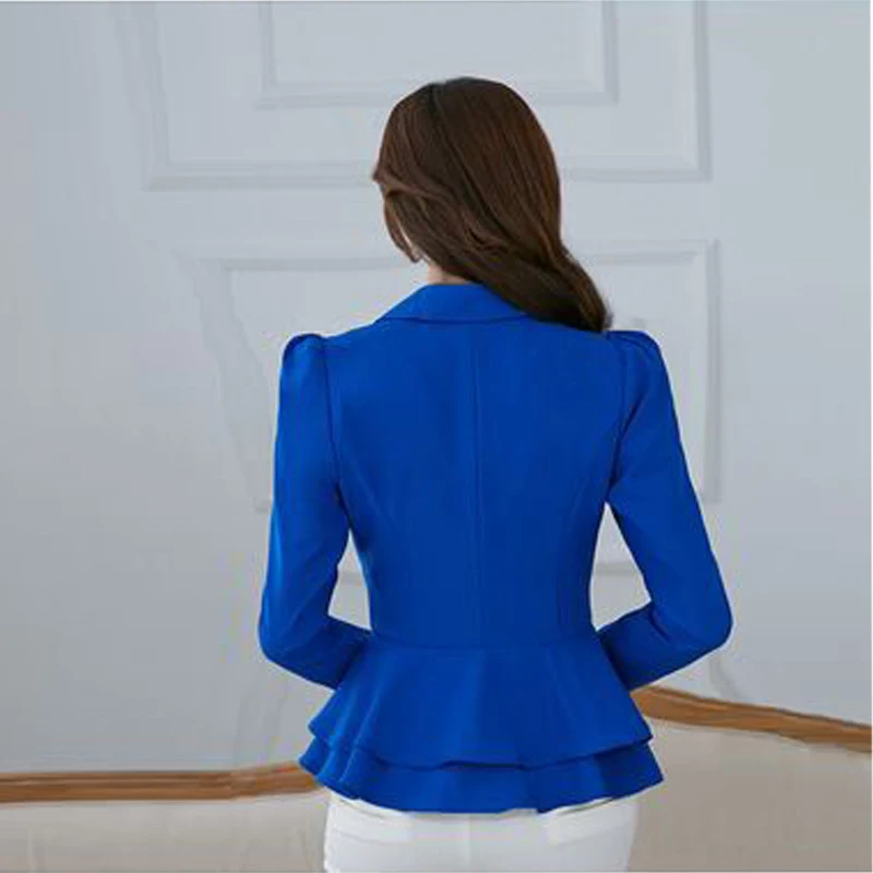 Women's Long-Sleeved Thin Flouncing Jacket, Spring and Autumn Suit, Candy-Colored Outwear, Short Paragraph, Small, New, Y90