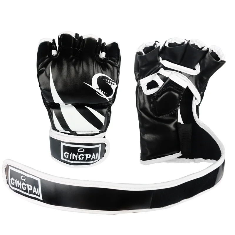 Heißer Verkauf Pro Stil MMA Handschuhe Halb Finger Grappling Kampf Sparring Handschuh Training Kick Boxing Handschuhe Mix Kampfkunst Handschuhe