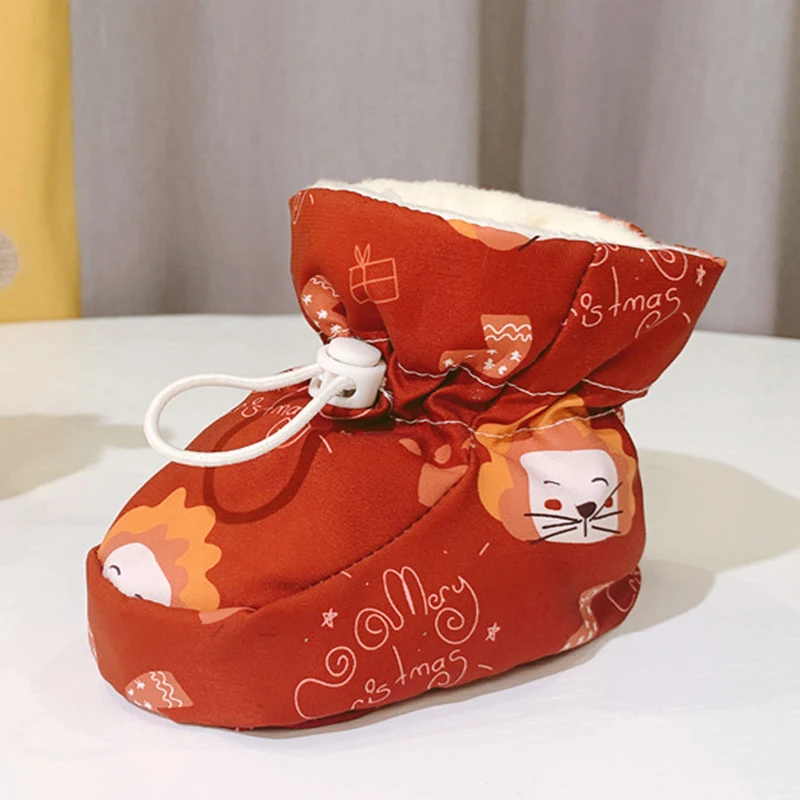 

Newborn Baby Shoes for Boys Girls Winter Warm Thicken Plush Toddler Shoes Soft Sole Kids Short Booties Infant First Walker