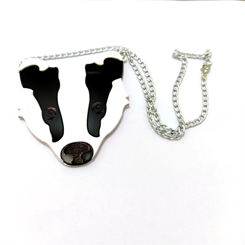 KUGUYS Hyperbole Black and White Animal Pendant Necklace Women Men Trendy Fashion Acrylic Big Jewelry Accessories