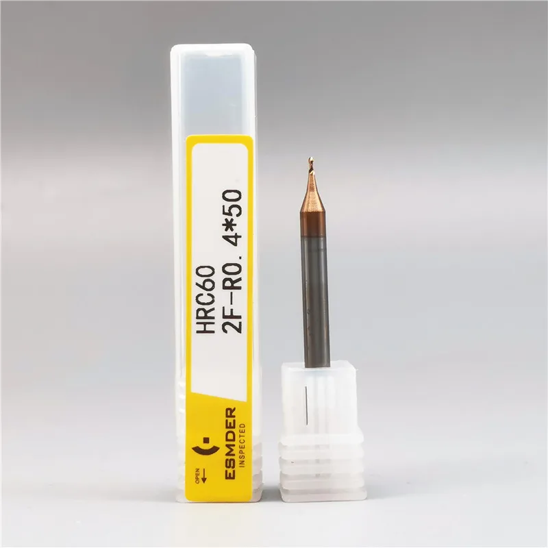 1PCS ตัด HRC60 0.3 0.4 0.5 0.8เคลือบ Micro-เส้นผ่าศูนย์กลางแบนทังสเตน Milling Cutter