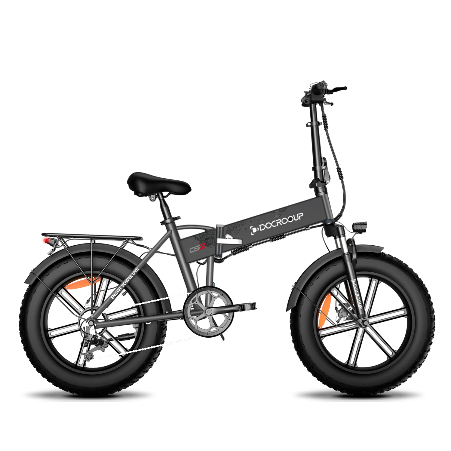 

EU Stock DOCROOUP DS2 20inch Fat Tire Black Snow Electric Bike 48V 750W Motor Foldable Snow Bicycle Powerful Adult Kids E Bikes