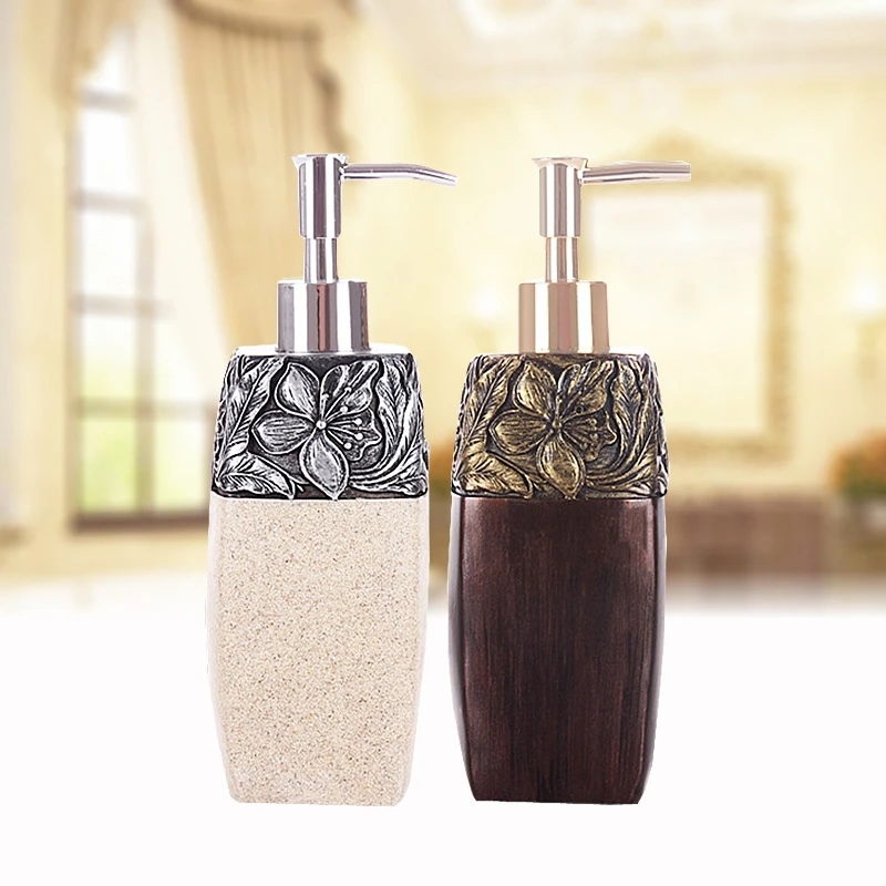 

1PC Resin Creative Liquid Soap Dispenser Luxury Brand Bathroom Kitchen Sink Hand Soap Dispenser Shower Gel Pump Lotion Bottle
