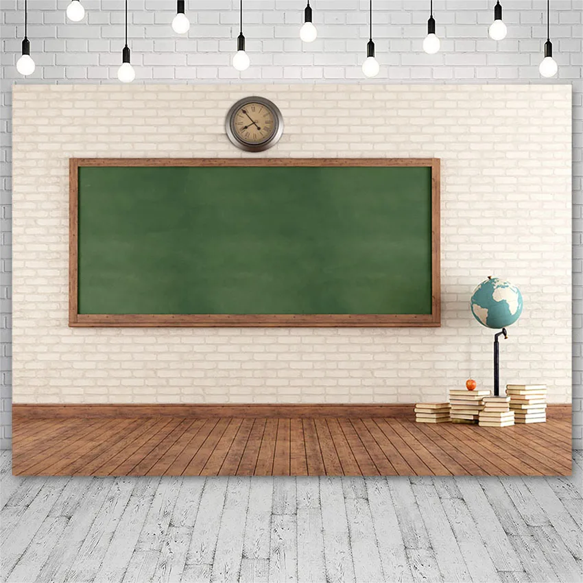 Avezano Backdrop Blackboard School Globe Book Study Classroom Child Portrait Photography Backgrounds For Photo Studio Photophone