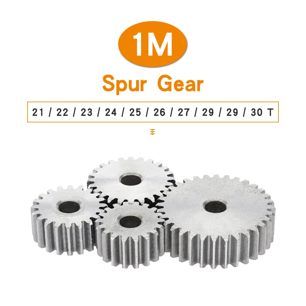 1 Stück Stirnrad 1M-21/22/23/24/25/26/27/28/29/30T SC45 #   Zylindrisches Zahnrad aus Kohlenstoffstahl für Getriebezubehör