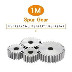 1 Piece Spur Gear 1M-21/22/23/24/25/26/27/28/29/30T SC45# Carbon Steel Material Cylindrical Gear For Transmission Accessories