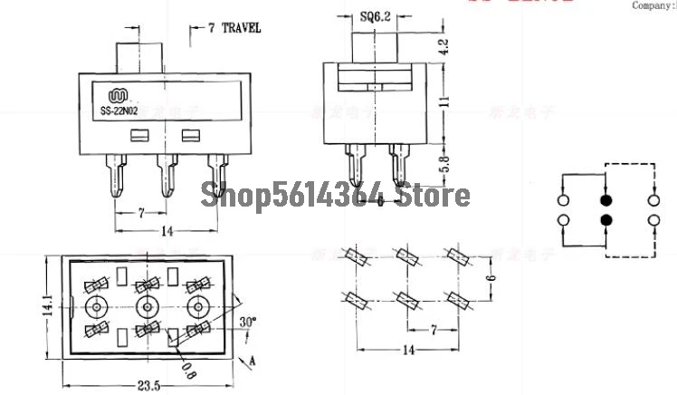 2pcs 2/4 Positions SS-22/24N02 Hot and Cold Air Cylinder Toggle Slide DIP Switch for Philips Hair Salon Dryer Blower