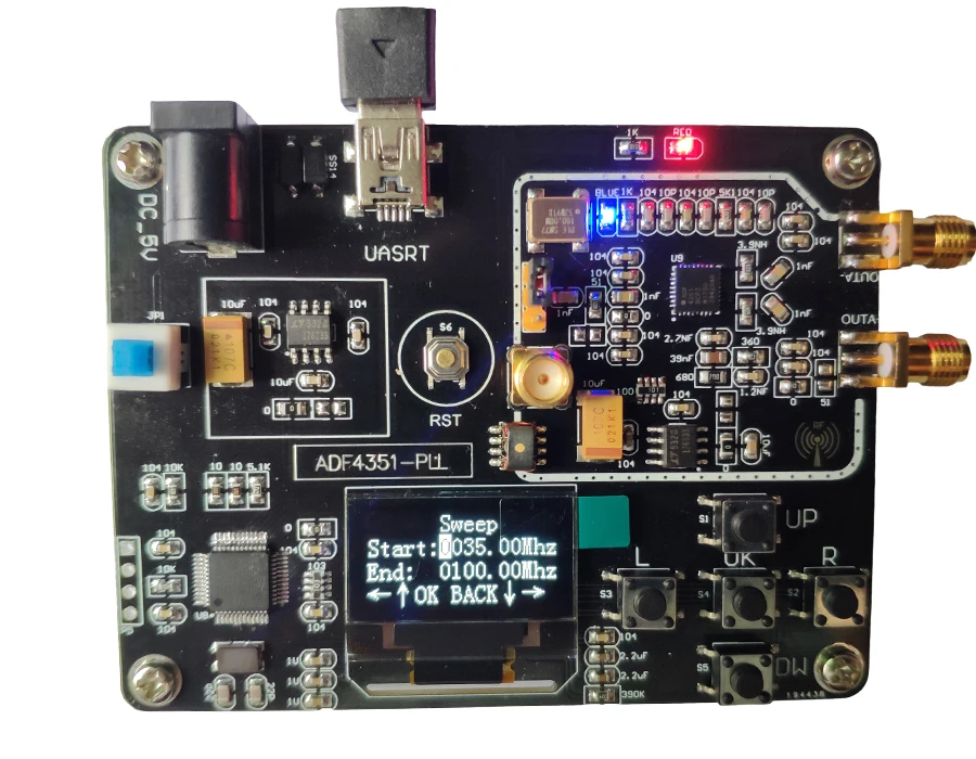 

ADF4351 встроенный модуль 35M-4,4g источник радиочастотного сигнала уборочная машина STM32 с одним чипом PLL