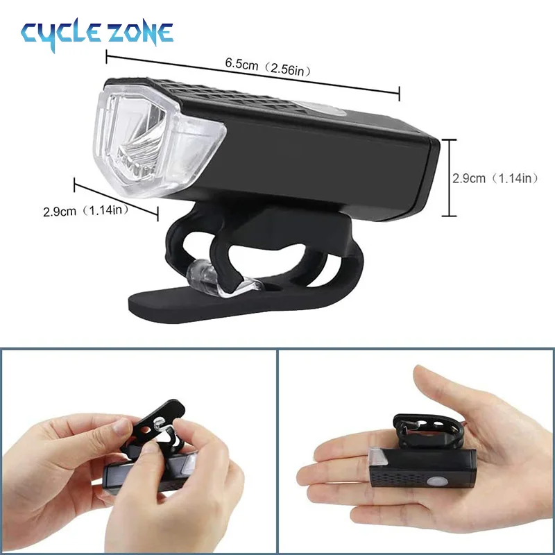 Luces delanteras para bicicleta de montaña, faro LED recargable por USB, resistente al agua, luz de advertencia de seguridad para bicicleta,