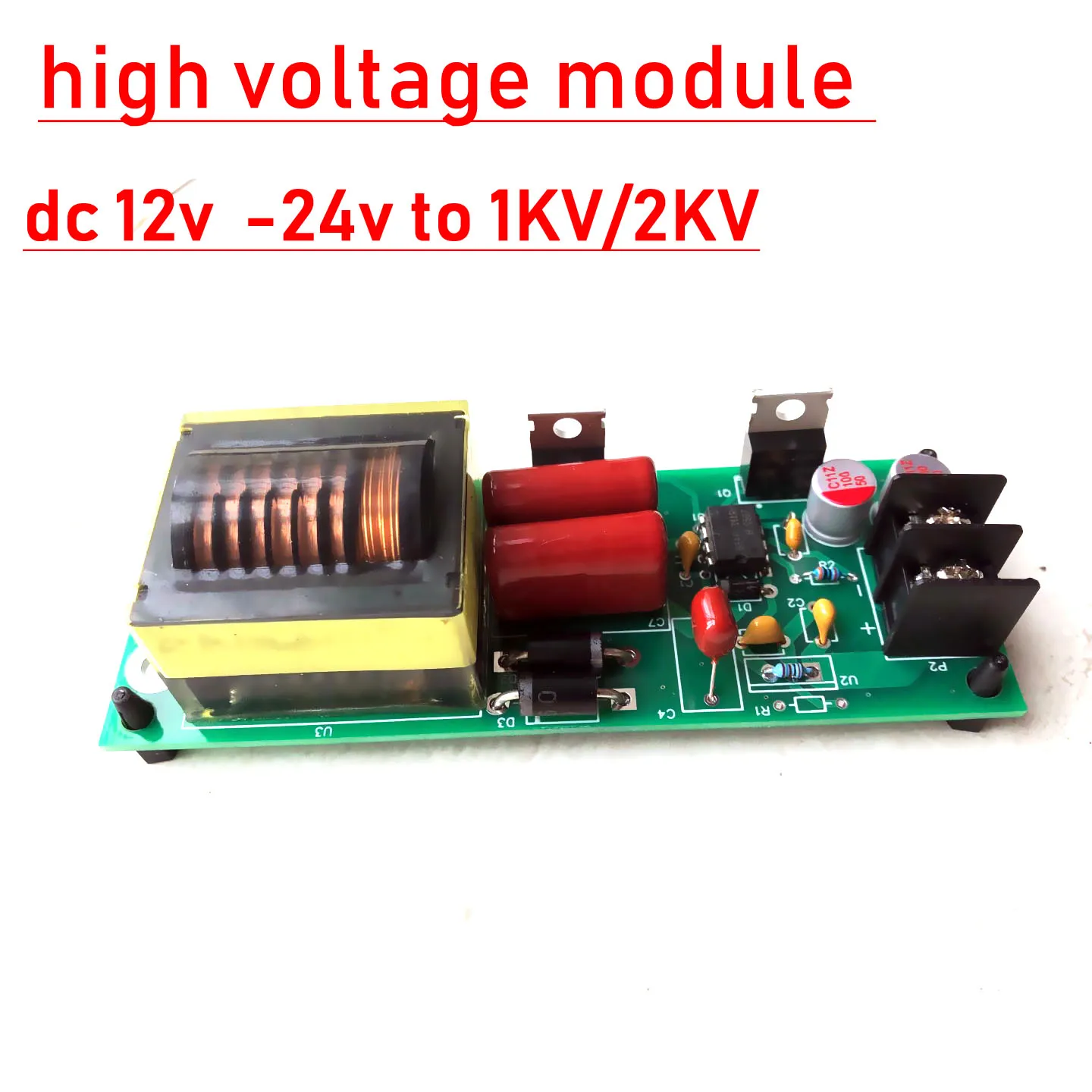 DC 12V/24V to 1KV 2KV high frequency AC output boost inverter high voltage POWER module doubler board drive