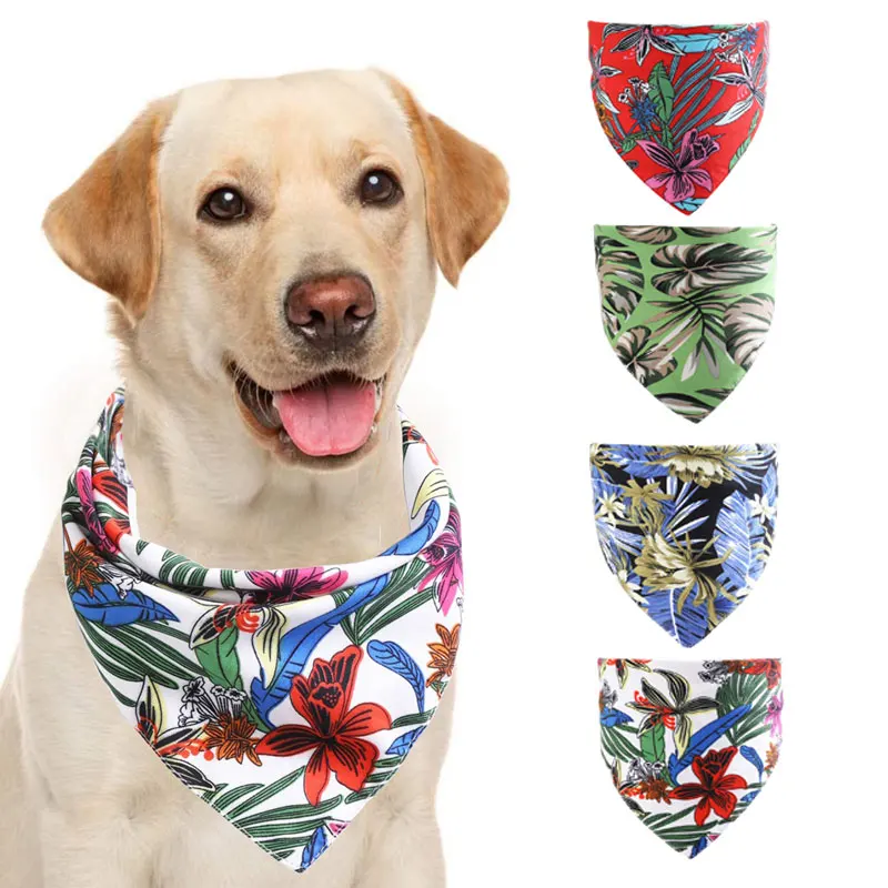 Hawaii Leisure Pet Triangle Scarf Puppy Beach Outdoor Saliva Towel Jewelry Cotton Summer Dog Supplies for Large Dog Dropshipping