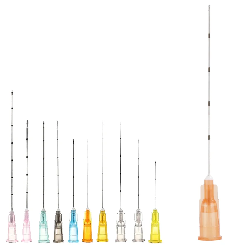 Korea 50pcs Hot SellMesotherapy Blunt-tip Cannula for Filler Injection 14G--30G Hyaluronic Acid Injection Blunt Tip Micro Tools