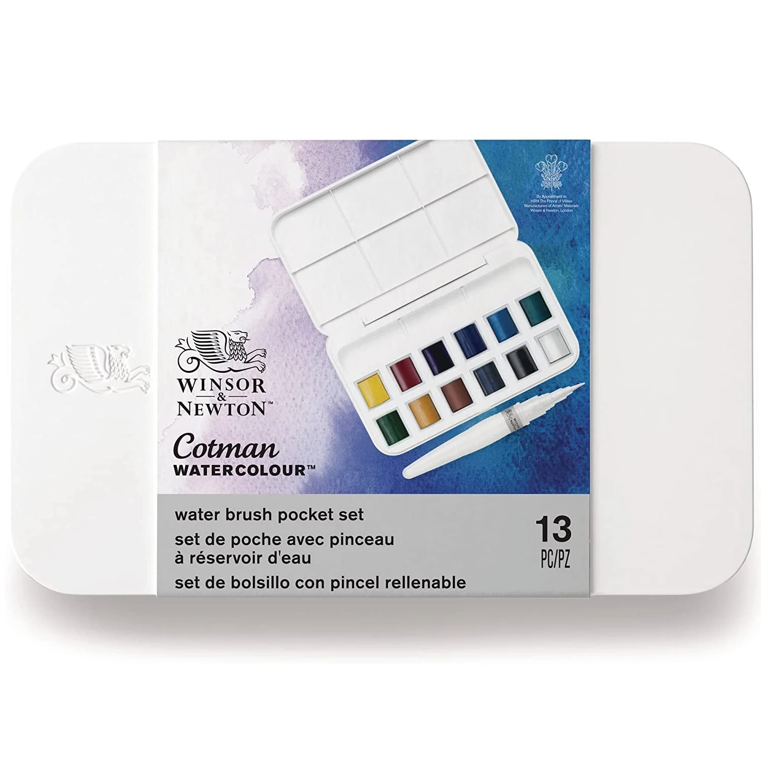 WINSOR&NEWTON  cotman 12 colors  Solid Watercolor Paint Artist Pigment with a Paint Brush