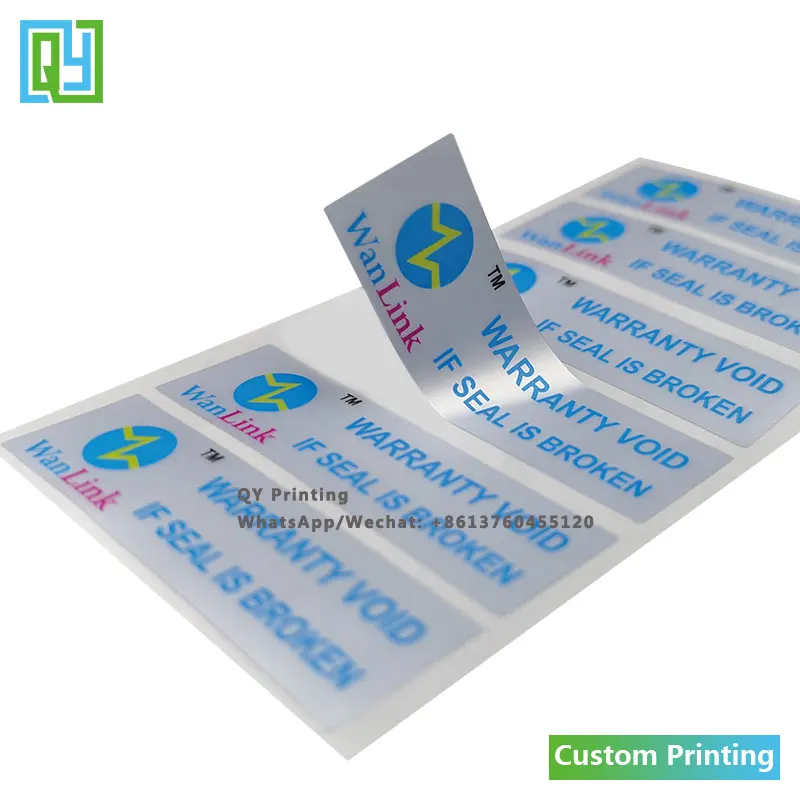 

1000pcs 15x50mm Free Shipping Custom Printing Logo Printing Stickers Serial Number Tamper Evident Security Seal Void Labels