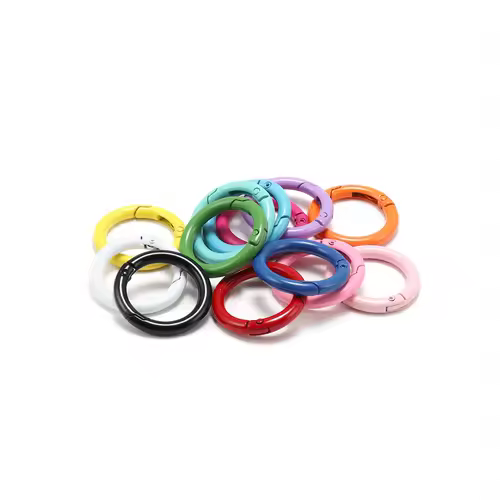 5Pcs/Lot 21 Colors Metal O Ring Spring Clasp Openable Round Carabiner Keychain Clips Hook Dog Chain DIY Jewelry Buckle Connector - Image 3