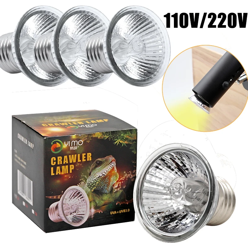 UVA+UVB 3.0 Reptile Lamp Turtle Basking UV Light Bulbs Heating Lamp Amphibians Lizards Temperature Control 25/50/75W