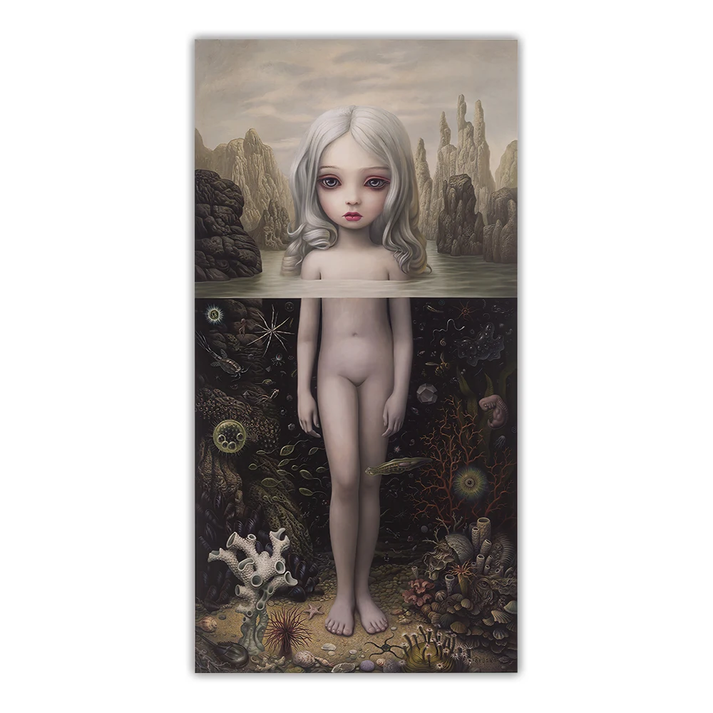 Citon Canvas Art Oil painting Mark Ryden《Aurora, 2016》Artwork Poster Picture Modern Wall Decor Home Living room Decoration