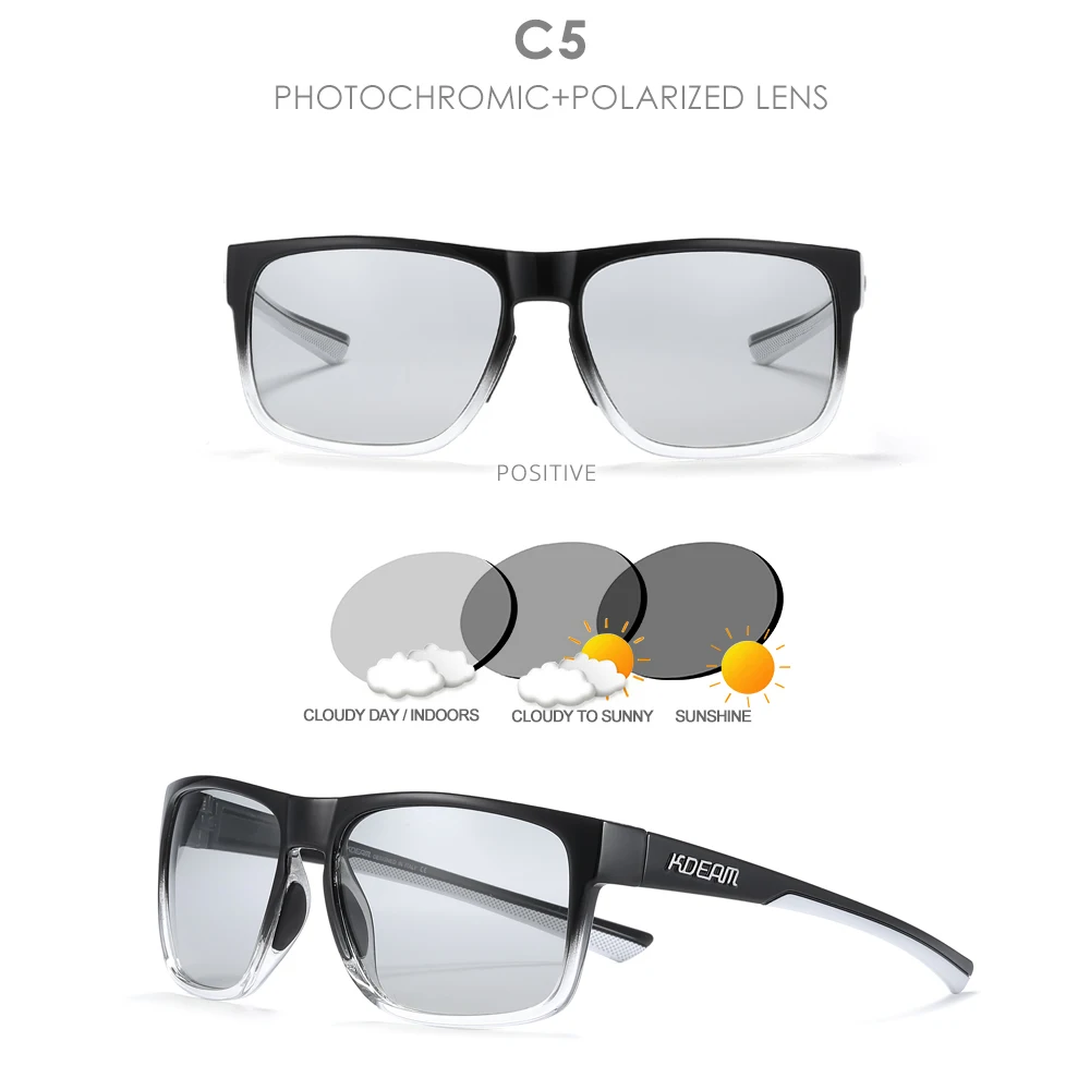 KDEAM Neue Polarisierte Sonnenbrille der Männer Platz Im Freien Photochrome Sonnenbrille Frauen Nicht-Slip Nase Pad Volle Zubehör Enthalten – Detail 21