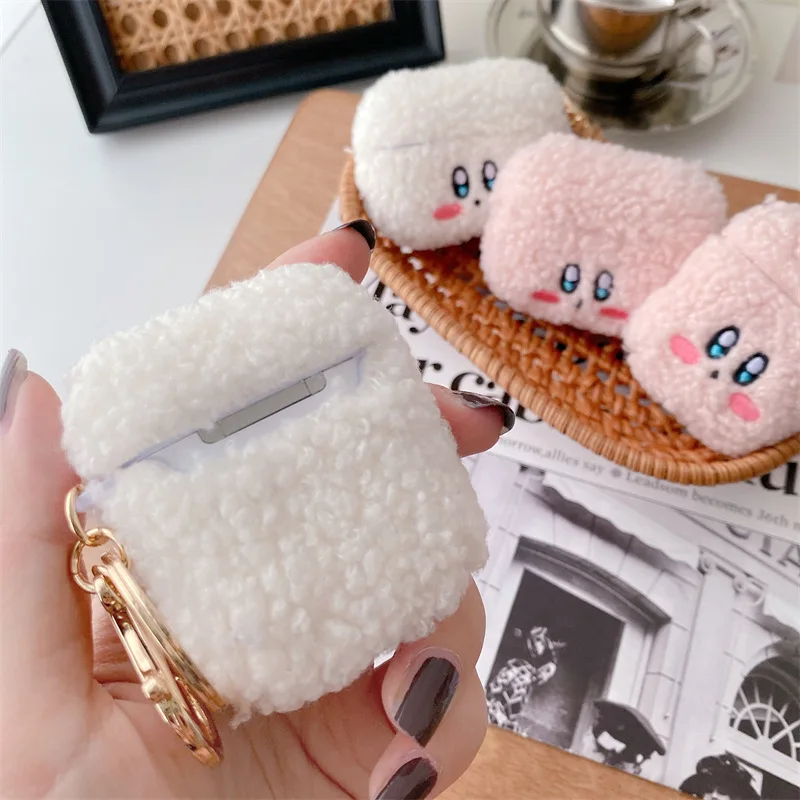 冬のシーズン用のキーホルダー付きぬいぐるみケース,Apple Airpods 1 2 pro用の素敵なソフトケース,Airpods2用のアクセサリー