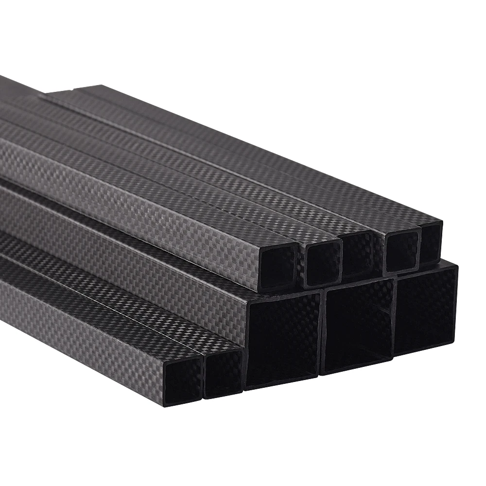 1Pcs Length 1000mm OD8mm 10mm 15mm 20mm 25mm 30mm 3K Full Carbon Plain Matte High Strength Carbon Fiber Rectangular Square Tube