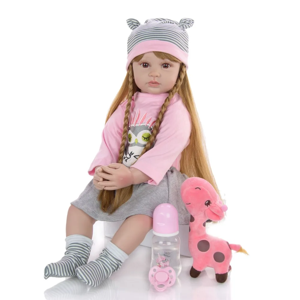 

24 Inch Reborn Dolls 60 cm Cloth Body Realistic Princess Girl bebe reborn toddler silicone Doll Kid Birthday Xmas Gifts