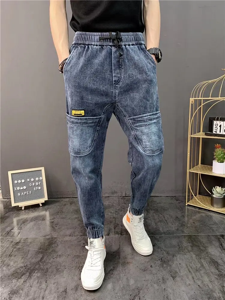 ICCLEK Autumn and Winter New Jeans Korean Style Jeans Men's Loose-fitting Trousers Harem Pants Mens Street Wear  Jeans Men