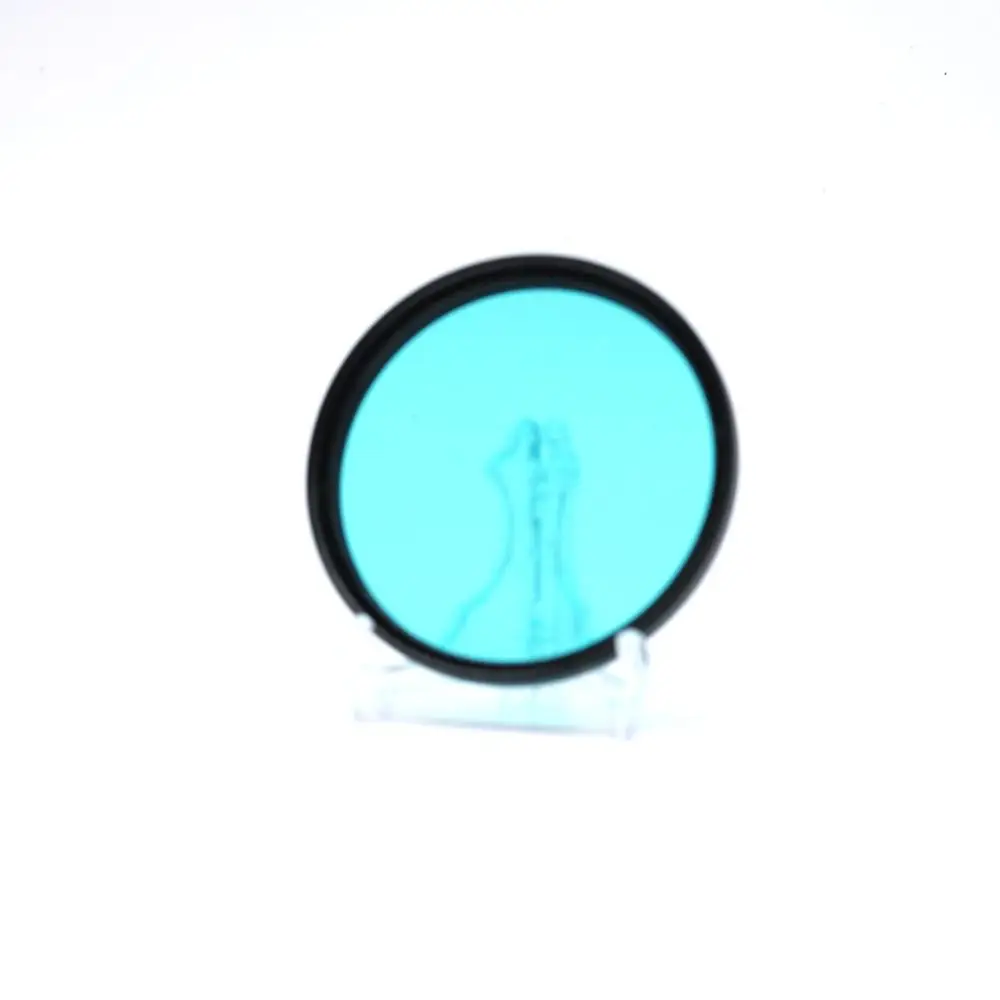 UV IR 컷 77mm 둥근 금속 프레임 링 블루 컬러 필터 BG39