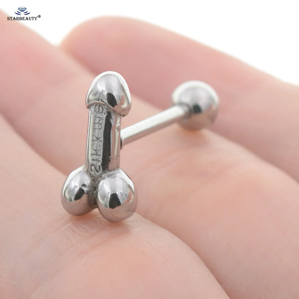 Starbeauty 14G Sexy Genital Tongue Piercing Barbell Tongue Rings Surgical Stainless Steel Bars Tounge Ring Women Body Jewelry