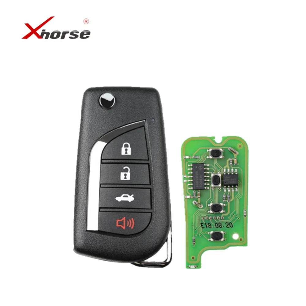 10pcs/lot Xhorse XKTO10EN Wire Remote Key For Toyota Flip 4 Buttons English Version