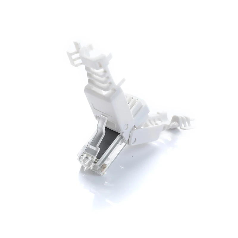 No Crimp Connectors Ethernet Cable Tool-less Crystal Head Plug CAT6 RJ45 Connector