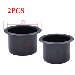 2 PCS Aluminum Alloy Car Interior Cup Drink Bottle Holder Storage Can Base Black Universal 105X80X63cm