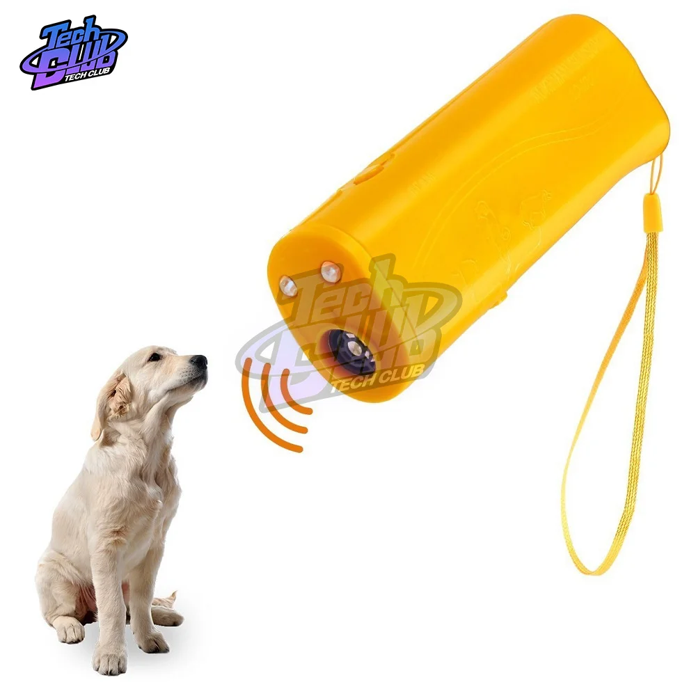 3 in 1 Dog Anti Barking Device Ultrasonic Dog Repeller Stop Bark Control Training Supplies With LED Flashlight