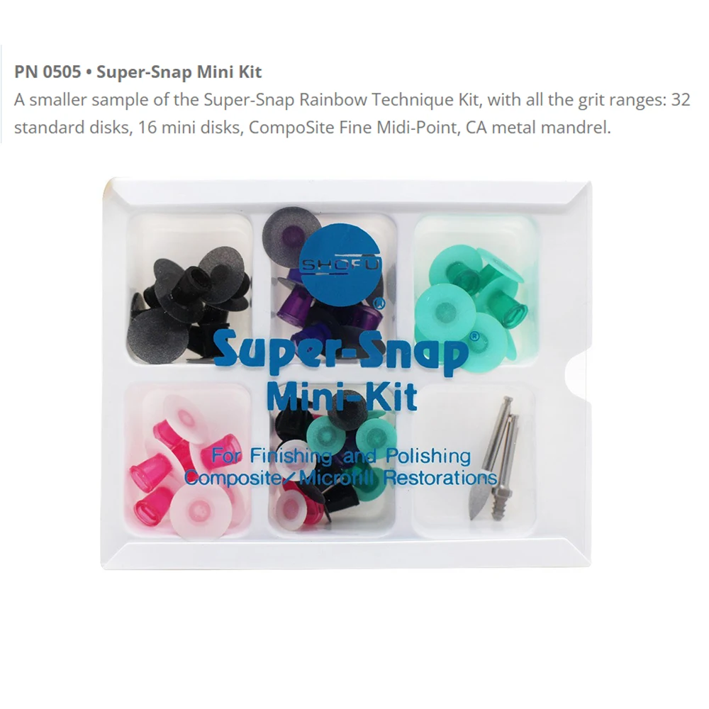 Shofu Polish Dental Discs Super Snap Mini Kit Rainbow Technique Composite Resin Product Dentistry Teeth Polishing Disks Abrasive