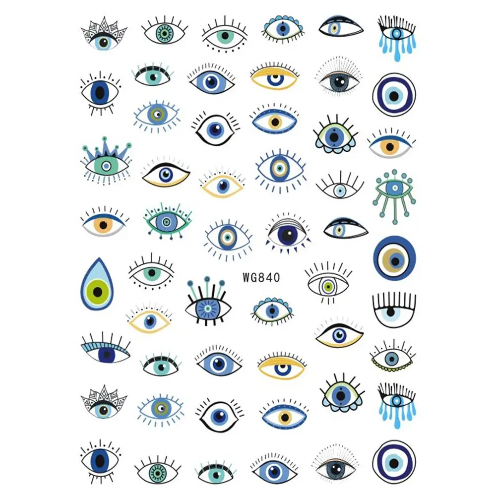 

Children Evil Eye Back Glue Cartoon Blue Eye Nail Art Stickers DIY Nail Art Decorations 3D Eye Nail Decals Manicure Accessories