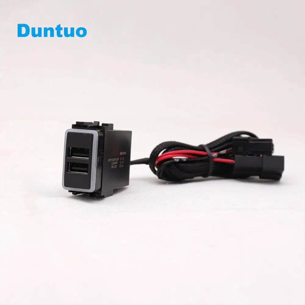 

QC3.0 Quickcharge Car Charger Double USB Phone Pad DVR Adapter Plug & Play Cable For Subaru Forester