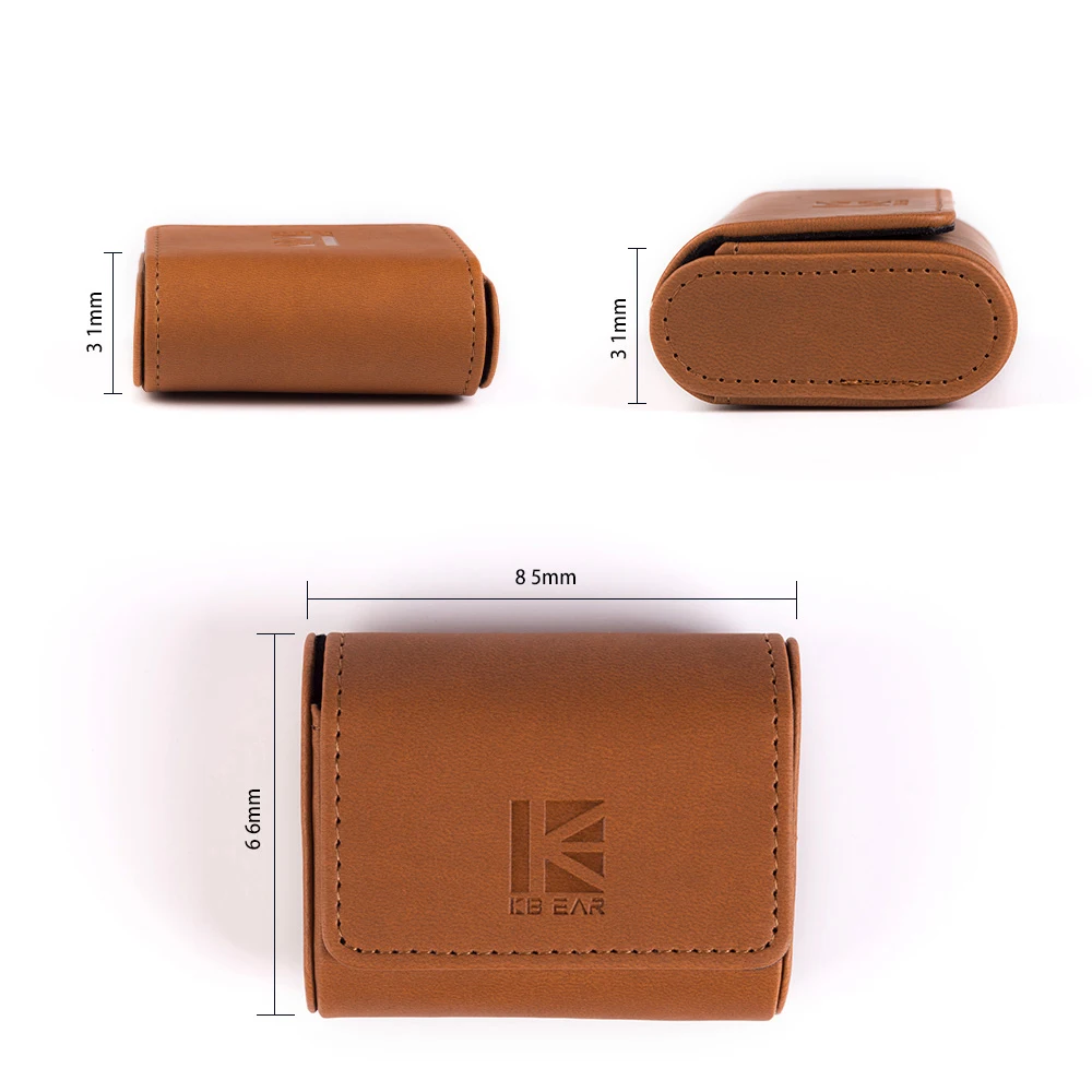 KBEAR High-end Leather Earphone Case Headset Accessories Earbuds Storage Headphone Bag With LOGO For KBEAR Aurora TRI I3 Pro