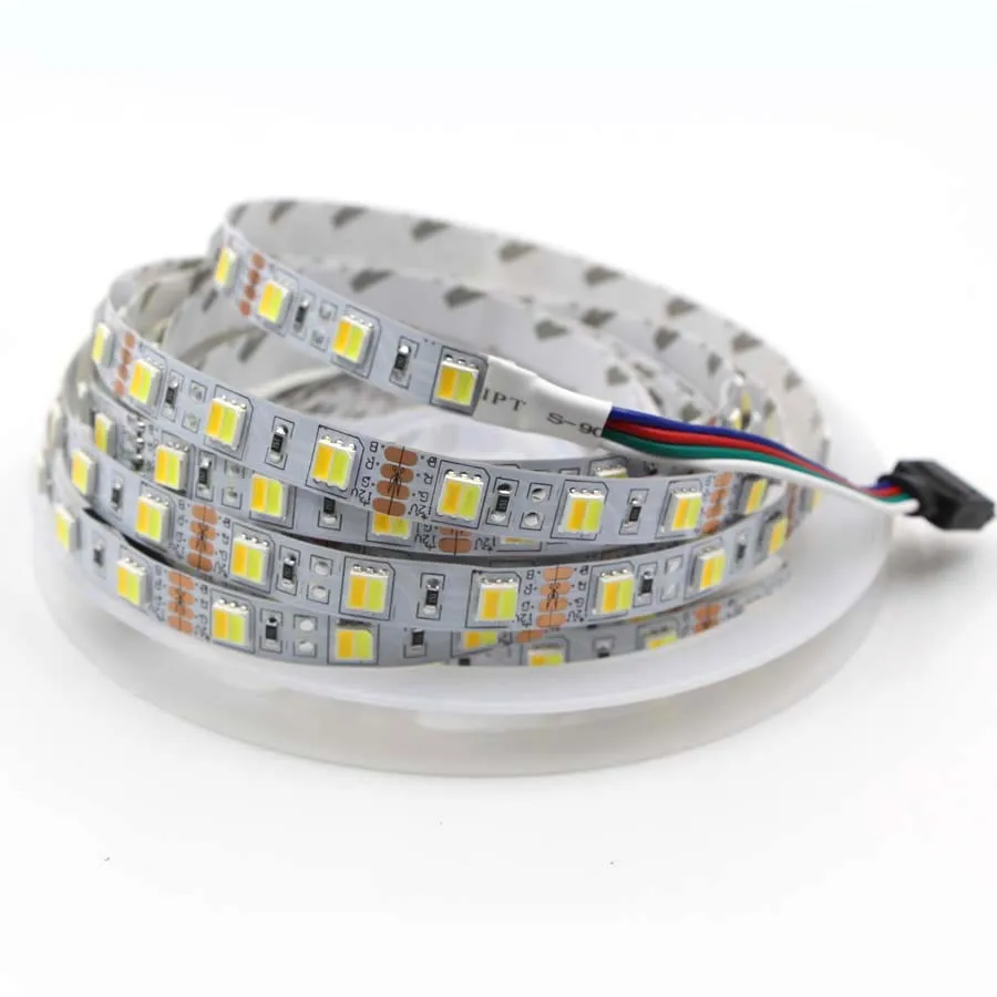 5m 5050 5025 CCT WW+CW LED strip LIGHT color temperature adjustable led TAPE LAMP STRING Waterproof IP20 120leds/m 12V 24V