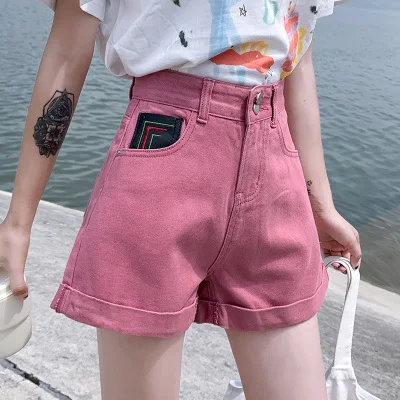 2020 Summer Women High Waist Denim Shorts Plus Size 5XL Ladies Classic Vintage Loose Slim Shorts Female Roll Up Hem Jeans Shorts