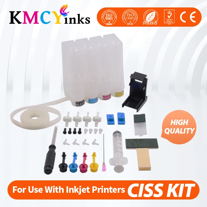 KMCYinks DIY CISS 300XL Replacement for 300 XL ink cartridge for hp Deskjet D1660 D2500 D2560 D2660 D5560 F2420 F2480 printer