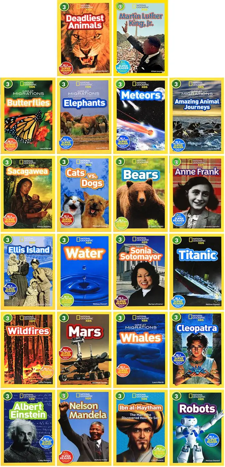 25 Books Geographic Kids Readers Level 3  Fluent Reader English Reading Books Hell High School Life