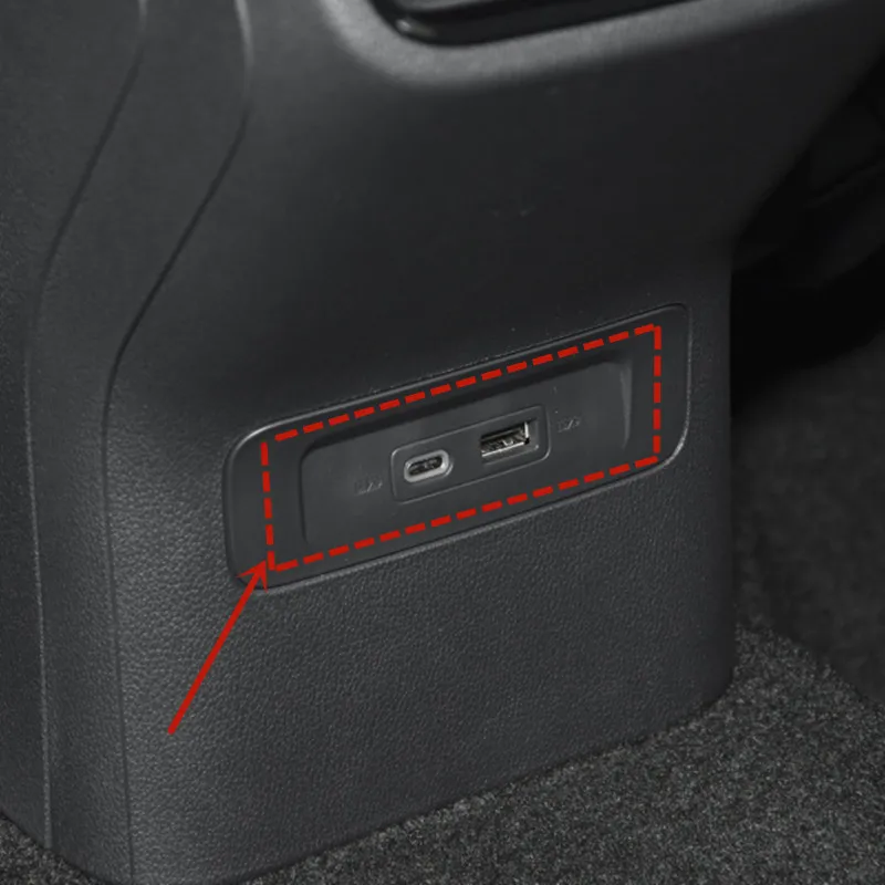 For Skoda Octavia 4 IV 2021 Mk4 RS VRS Interior Accessories Back Rear USB Outlet Port Metal Garnish Cover Trim