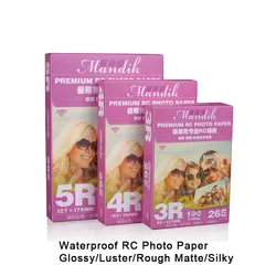 Papel fotográfico 3r 4r 5r 100 hojas/paquete 265g Rc Gloss Matte resistente al agua para impresora de inyección de tinta, papel fotográfico de 6 pulgadas, papel de oficina